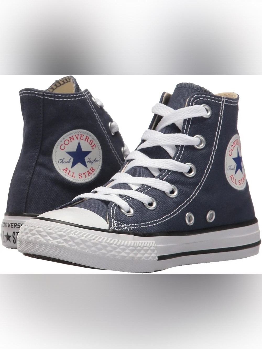 Converse Chuck Taylor High Top Sneaker in Navy with White Trim, men 8, women 10